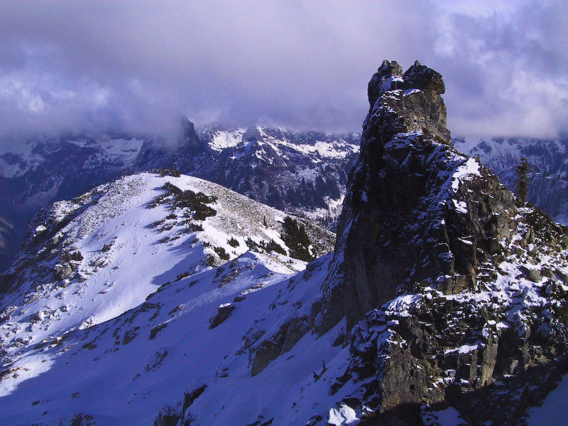 Rock Tower At Summit Of Snoqualmie Peak